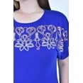 thumbnail image 4 of Blusa casual con lentejuelas Roman Fashion /Tallas Extras, 4047 (Azul rey) azul 40, 4 of 6