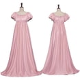 thumbnail image 4 of Oksale Empire Waist Gown Dresses for Women Formal Floor Length Evening Dress Elegant Puff Sleeve Gowns Renaissance Medieval Maxi Dresses Off the Shoulder Victorian Dress Pink, 4 of 8