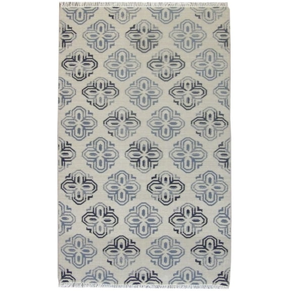 Wahi Rugs Hand Knotted Coastal Flat-Weave Indoor Outdoor Beach 5'0"x8'0" -W812