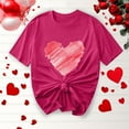thumbnail image 2 of mihongmao Valentine Plus Size Tops for Womens Printed Round Neck Short Sleeved Tshirt Short Sleeved Round Neck Topshirt Hot Pink 2X, 2 of 5