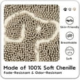 thumbnail image 7 of Lochas Bath Rugs Dog Chenille Shaggy Washable Non Slip Entry Rug Door Mat Bathroom Mat Absorbent Carpets,30"x48",Khaki with Print, 7 of 7