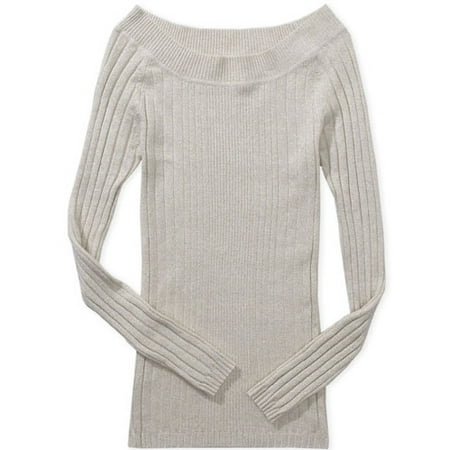 Juniors Metallic Bateau Sweater