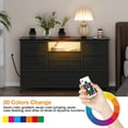 thumbnail image 6 of KATIDAP Wide Dressing Table with 8 large drawers for 50" long TV cabinet with power socket, open compartment for bedroom, living room, wardrobe,Black, 6 of 8