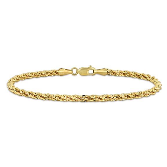 Everly Women's 3mm Fancy-Cut 14k Yellow Gold Infinity Rope Chain Bracelet