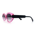 thumbnail image 6 of Womens Mod Oval Thick Plastic Fancy Chic Fashion Sunglasses Pink Black - Smoke, 6 of 8