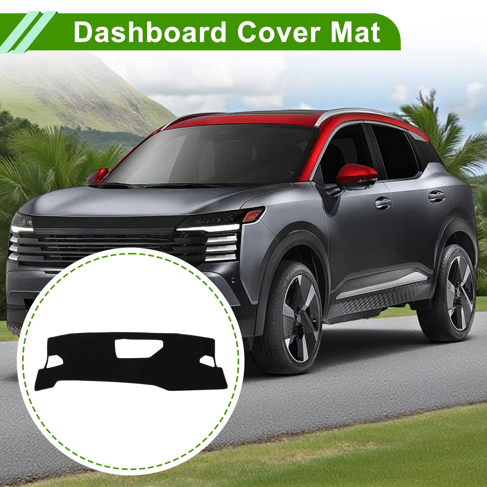 Unique Bargains Dashboard Cover for Nissan Kicks 2025 Dash Cover Mat Carpet Center Console Dash Cover Mat Car Interior Sunshield Protector Pad Polyester Black 1 Pc