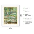 thumbnail image 2 of Bridge over a Pond of Water Lilies - From an Original Color Painting by Claude Monet c.1899 - Fine Art Rolled Canvas Print (Unframed) 16in x 20in, 2 of 4