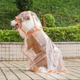 thumbnail image 4 of Transparent Dog Raincoat for Large Dogs Golden Retriever Labrador Waterproof Rain Jacket with Reflective Strips Outdoor Pet Clothes Orange XL, 4 of 4