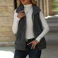 thumbnail image 7 of Amidoa Gray Womens Coats Fleece Utility Full-Zip Vest Pockets Lapel Collar Sleeveless Solid Outerwear Women Jacket M, 7 of 7