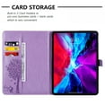 thumbnail image 2 of for iPad Pro 11 Case (2022 2021 2020 2018), iPad Air 5th 4th Generation 10.9 inch Case, Embossed Cat & Tree PU Leather Retro Shockproof Magnetic Clasp Wallet Card Slots Folio Kickstand Cover, Purple, 2 of 6