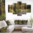 thumbnail image 1 of Road Through Green Pine Forest - Landscape Photography Canvas Print, 1 of 3