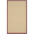 thumbnail image 3 of SAFAVIEH Natural Fiber Jovana Border Seagrass Area Rug, Maize/Burgundy, 6' x 6' Round, 3 of 11