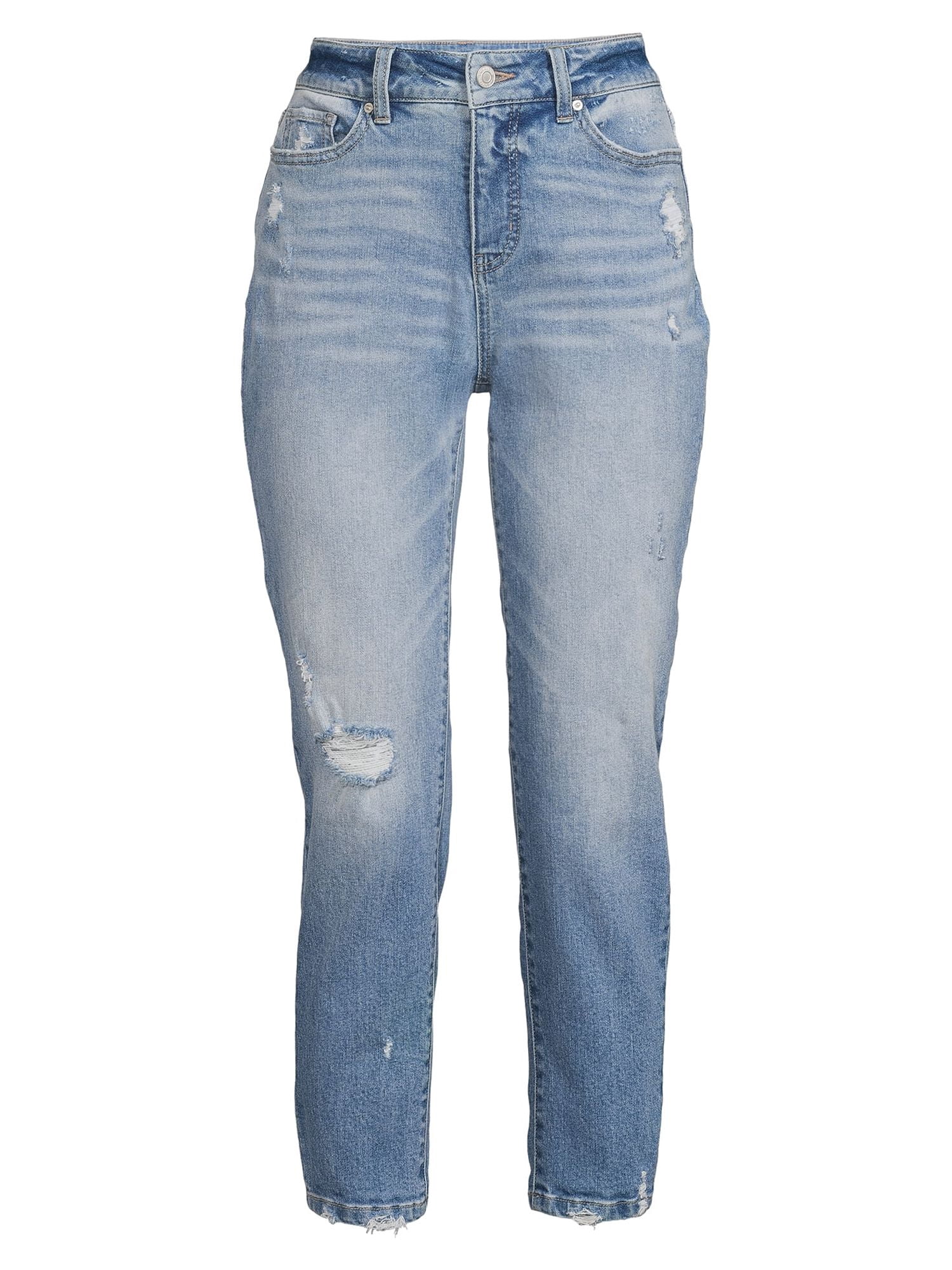 Time and Tru Women's High Rise Slim Boyfriend Crop Jeans