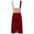 thumbnail image 3 of Aislor Women Lyrical Dance Sleeveless Color Block Leotard Dress Modern Contemporary Dancewear Burgundy L, 3 of 7