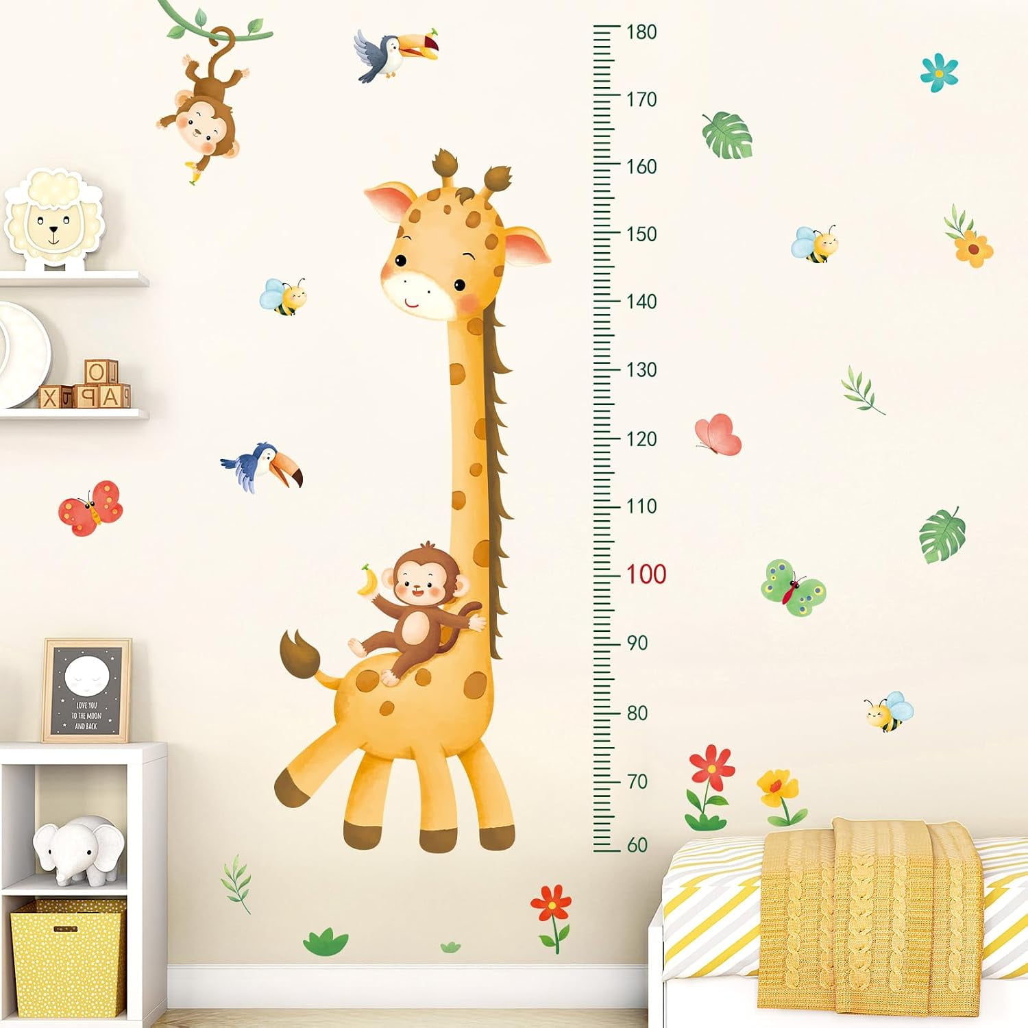 Giraffe Measuring Height Growth Chart Wall Decal for Kid Room