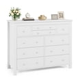 thumbnail image 1 of Ourlova Commode Longue en Bois à 10 Tiroirs de 47 Pouces de Large, Blanche, 1 of 8