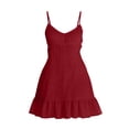 thumbnail image 5 of Vetsdori Womens Pleated Summer Cotton LinenMini Dresses Casual, A-Line Slip Dress Party Tank Sleeveless, V-Neck for Ladies Lightweight, 5 of 7