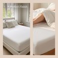 thumbnail image 2 of REGALWOVEN Fitted Sheet, Polyester Stripes Bed Sheets, Breathable and Comfortable Bedding for All Seasons White 1 PC 53.9x74.8 inch, 2 of 5