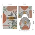 thumbnail image 3 of Orange Boho Geometric and Plant Pattern (2) Bathroom Rugs Sets 3 Piece,Toilet Cover Set,Absorbent Non Slip Bathroom Mats Sets with U-Shaped Contour Rug Toilet Rug Set, 3 of 5