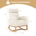 thumbnail image 3 of Gymax 2PCS Nursery Rocking Chair Upholstered Chenille Rocker Armchair w/ Side Pocket, 3 of 10