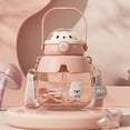 thumbnail image 6 of HOZVOMI Personalized Big Belly Cup, Cute Bear Water Cup, Large Capacity 850ml, Portable Plastic Mug with Straw, Leak-Proof, for Students and Children, 6 of 6