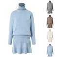 thumbnail image 5 of OJSFQUFP Women Two Piece Outfits Long Sleeve Oversized Pullover Sweaters and Mini Skirt Two Piece Sets, 5 of 8