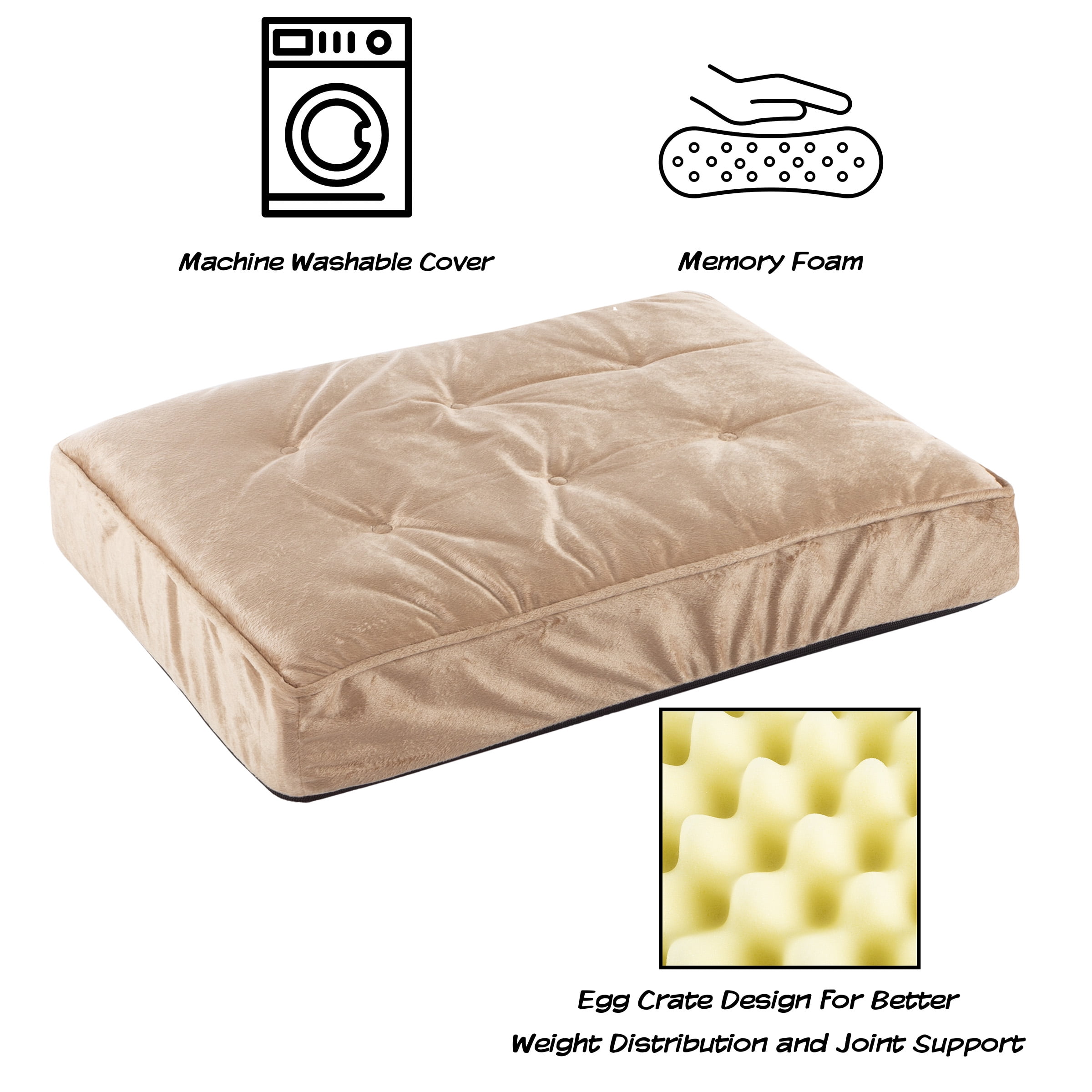 Pet Bed Egg Crate 100% Memory Foam Orthopedic Cushion by Petmaker