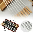 thumbnail image 2 of Piwvid Skewers, BBQ Barbecue Skewers with Wood Handle, Stainless Steel Sticks, 17 Inch Heavy Duty Large Wide Reusable with Nonslip Wooden-8 Pcs, 2 of 7