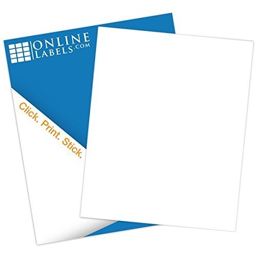 Online Labels Removable Full Sheet Labels Pack of 1008.5" x 11