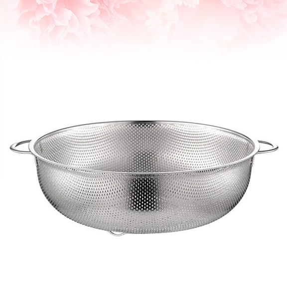 ibasenice Plated Silver Storage Basket Stainless Steel for Kitchen Fruit and Vegetable Use