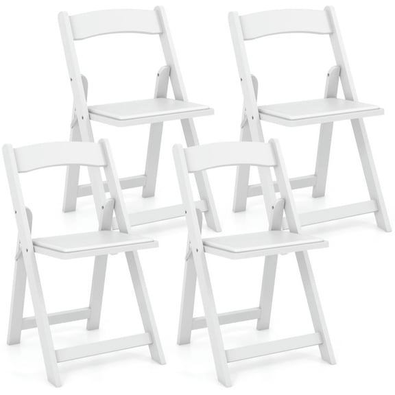 Barara King Kitchen Chairs,Dinner Chair,Set of 4 Dining Chairs Foldable Kitchen Chair with Rubber Wood Legs and Padded Seat-White