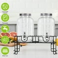 thumbnail image 5 of Yucurem 1.5 Gallon Glass Drink Dispensers, 2 Pack Beverage Dispenser with Metal Stand, Fruit Infuser and Spigot, Leakproof Water Jug Dispenser for Party, Wedding, BBQ, Picnic, 5 of 7