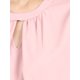 thumbnail image 5 of CURVOSPORT Camisa Elegante para Mujeres, Top de Oficina con Abertura en el Cuello, Frontal Plisado, Manga 3/4, Blusa de Chifón 2XL Rosa, 5 of 7