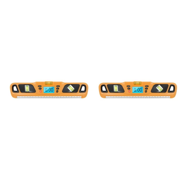 Scienceny Inclinómetro de nivel electrónico de 11 pulgadas con imanes para la construcción Amarillo 11.3x2.3x0.8 pulgadas 2piezas