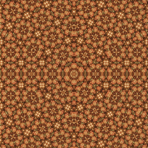 Ahgly Company Machine Washable Indoor Square Transitional Orange Area Rugs, 4' Square