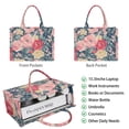 thumbnail image 2 of Large Capacity Tote Bag,Pioneer Flower Floral Print Pattern Handbag Fashion Luxury Tote Bag,15.7"x13"x 5.1" Inches,Laptop Compatible, 2 of 6