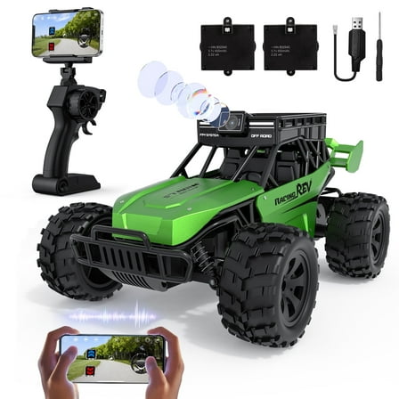 AUOSHI RC Car with 1080P FPV Camera, Remote Control & APP Voice Talk, 5G WiFi, 2 Batteries, Waterproof Off-Road Toy, Upgraded with Alloy Shocks, Gift for Kids, Teens & Beginners