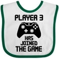 thumbnail image 3 of Inktastic Player 3 Has Joined the Game Boys or Girls Baby Bib, 3 of 4