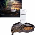 thumbnail image 5 of CHAO (Marrón oscuro) Bebedero para reptiles, Tazón para derrames de alimentador de alimentos 2 en 1, Tazón de plástico Turtle Gecko, 5 of 5