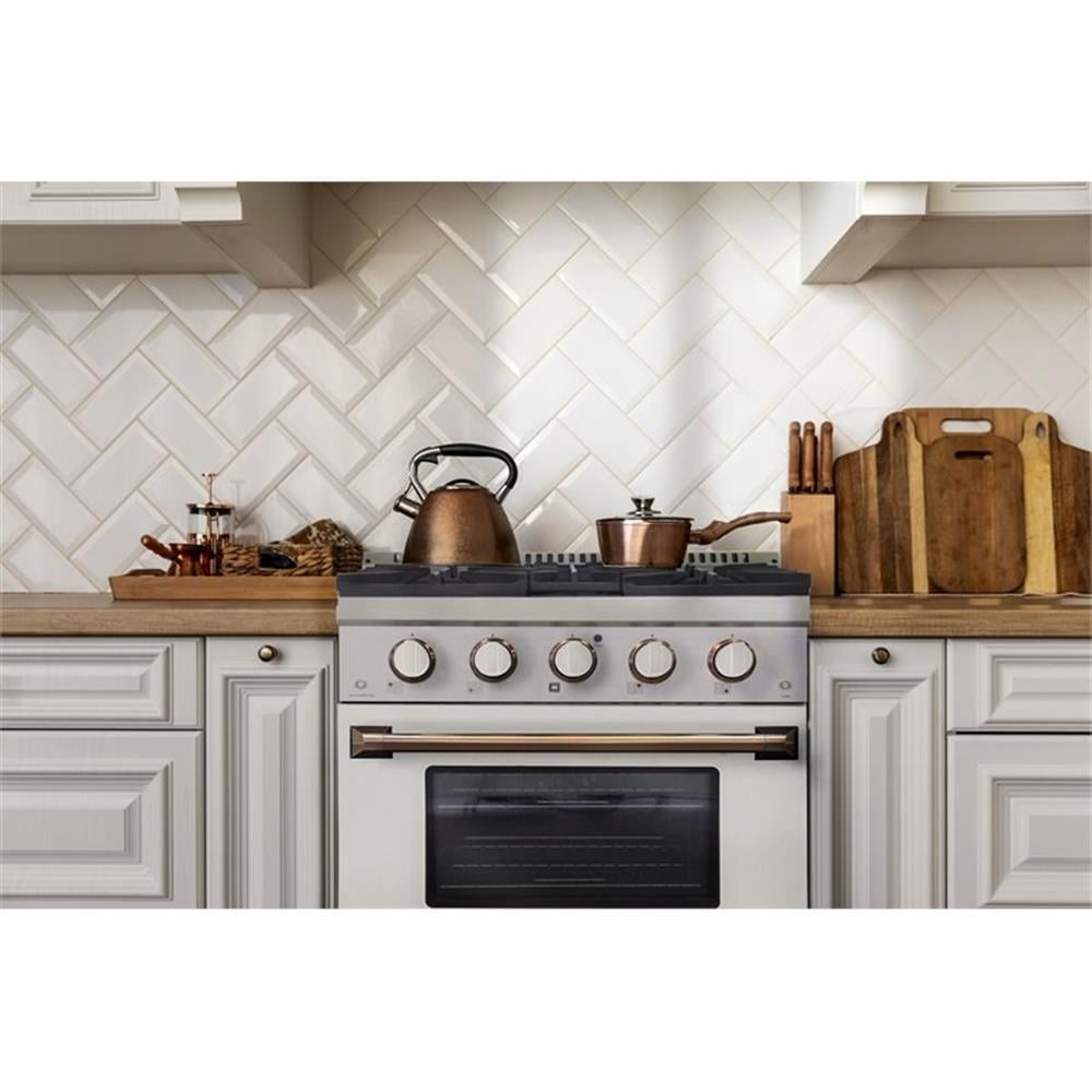 Kucht Professional 30" Stainless Steel Propane Gas Range in Gold/ White/Silver