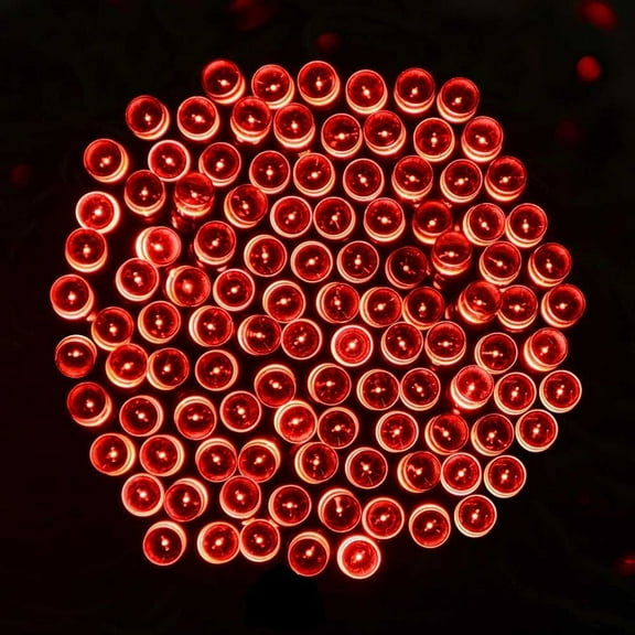 Solar Powered Red 200 LEDs String Fairy Tree Light Outdoor Wedding Party Xmas