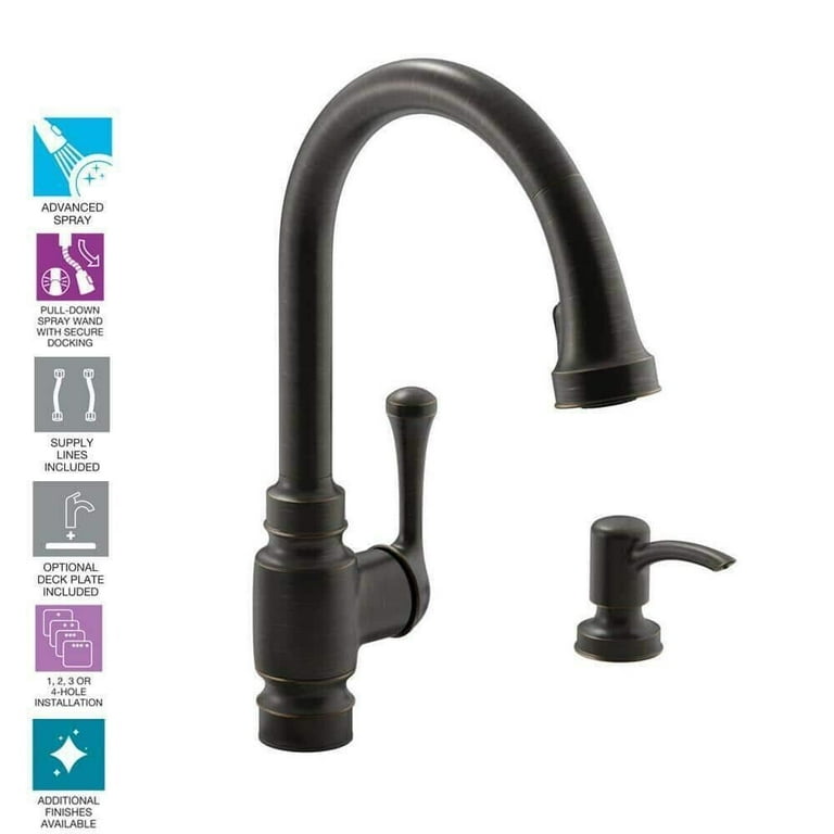 Carmichael Single-Handle Pull-Down Sprayer Kitchen Faucet in Oil Rubbed Bronze Carmichael Single-Handle Pull-Down Sprayer Kitchen Faucet in Oil Rubbed Bronze