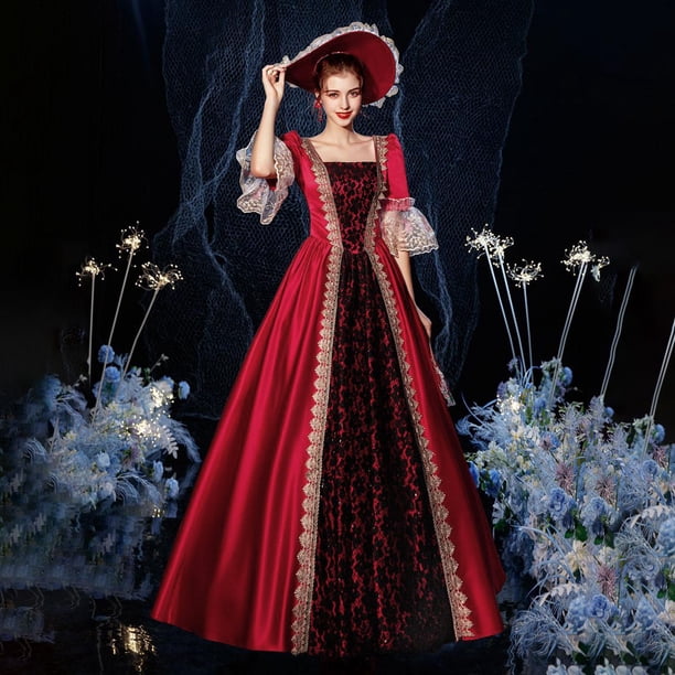 Pisexur Gothic Dress Unique Design Vintage Large Hemline Princess