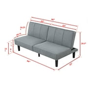 Mainstays 66 Studio Futon, Gray Linen Upholstery