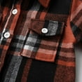 thumbnail image 6 of Shldybc Toddler Boys Girls Flannel Shirt Jacket Plaid Jacket Long Sleeve Lapel Button Down Shacket Fall Shirt Coat Outwear( Brown, 3-6 Months ), 6 of 9