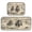 Vintage Cowboy Illustration, variant on 2-Piece Kitchen Mat Set Non Slip Washable Floor Mats Decorative Rugs for Kitchen Sink Laundry Green and Yellow Sunset