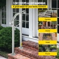 thumbnail image 2 of VEVOR Outdoor Stair Railing, Adjustable Alloy Metal Hand Railing, Fit 1 or 2 Steps Flexible Transitional Handrail, Silver, 2 of 9