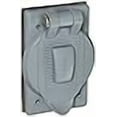 thumbnail image 3 of Hubbell Wiring Systems HBL7423WO Valox Spring-Loaded Lift Cover for Weather Proofing Single Straight Blade Receptacles, Gray, 3 of 3