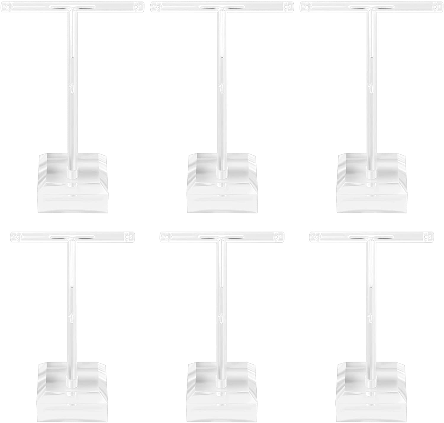 Guichangkai 6 pcs Earring Display Holder, Acrylic T Shape Transparent for Earring Jewellery Holder (2 Sizes)