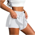 thumbnail image 3 of QATAINLAV 2 in 1 Flowy Running Shorts for Women Gym Yoga Athletic Workout Skirts with Biker Shorts Summer Tennis Golf Skorts White M, 3 of 6